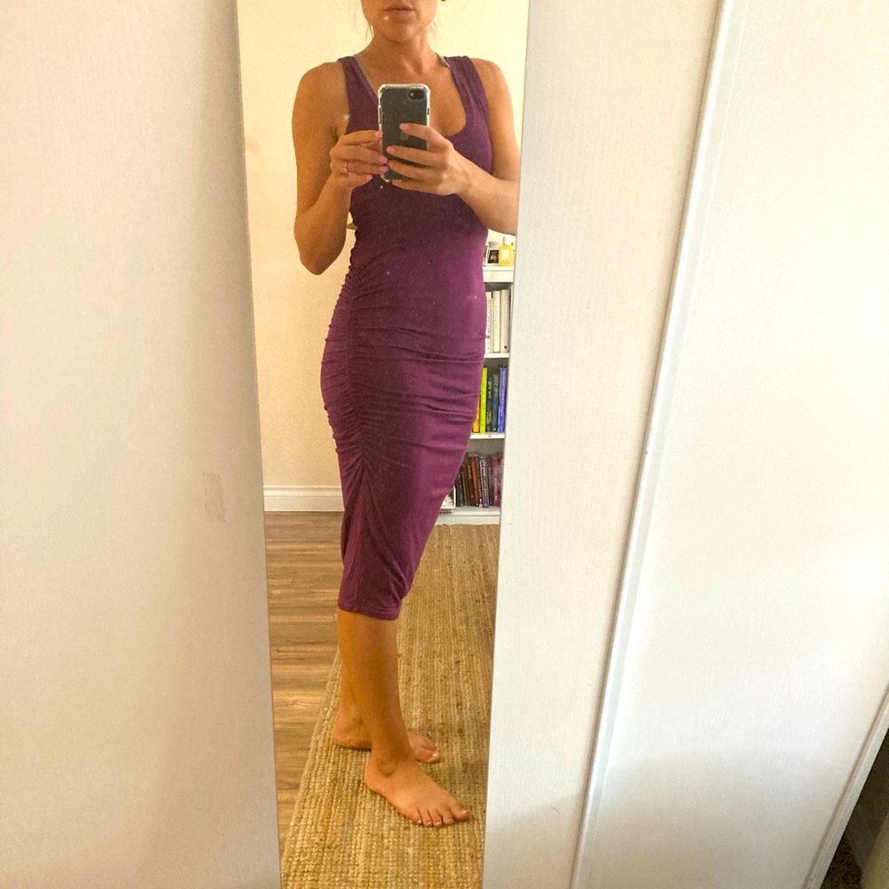 Super soft LA Made dress in purple.